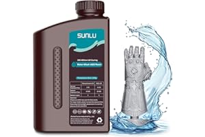 SUNLU Resina Lavable con Agua ABS de Impresora 3D, Combinando Ventajas de la Resina ABS y la Resina de Lavado de Agua, Resina Estándar UV Impresa en 3D de Mayor Resistencia, Alta Precisión, 1KG Gris