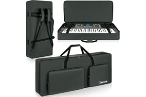 OUUTMEE 61 Keyboard Tasche zwei Möglichkeiten zum Tragen,107 x 45 x 16 cm Keyboard Piano Tasche,600D Waterproof Oxford Cloth Piano Tragetasche