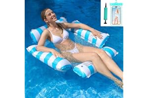 MEIRUIER Amaca Gonfiabile,Gonfiabile Piscina 4-in-1 Acqua Lettino Pieghevole Piscina,Gonfiabile Piscina Galleggiante Amaca Amaca Acqua Sella Sedia da Piscina Galleggiante Drifter Piscina Spiaggia