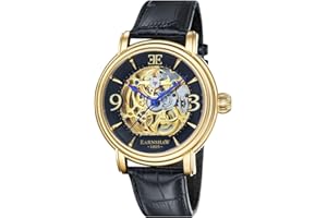 Thomas Earnshaw Longcase męski automatyczny zegarek z czarną tarczą analogowy wyświetlacz z czarnym skórzanym paskiem ES-8011-03