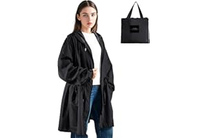 LAMA Women's Rain Jacket, Waterproof Ladies Raincoats, Lightweight Breathable Hooded Windbreaker Rain Coat Jackets with Big Pockets, Reflective Straps, Carry Bag