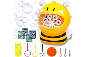 K KUMEED Bubble Machine Automatic Bubble Maker Toy for Kids with 4 Packs of Liquids And a Set of Bubble Blowing Tools,Portable High Power Bubble Machine,Ideal for Parties, Wedding and Birthdays