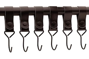 Brute Strength - Multifunktionshaken Mit Lederschlaufe - Schwarz - 12X - Kleiderhaken Garderobenhaken Campinghaken Leder