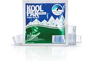 Koolpak Compact Instant Ice Packs - 15x15cm Cold Therapy Packs for Injuries & Pain Relief - Quick Squeeze Activation, Single Use - Stays Cold for 20 Minutes - First Aid Essential (20 Pack)