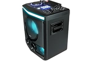 GEMINI SOUND Gemini GPK-800 Système de haut-parleurs Bluetooth pour karaoké avec woofer de 20,3 cm, lumières LED, micro, entrée guitare, effets DJ, enregistrement USB et télécommande