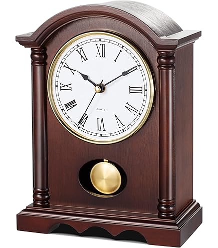 Horloge Murale Vintage En Bois – Style Rétro Avec Balancier – 22 Cm – Neuf