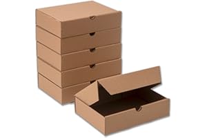 IPEA Scatole di Cartone Piatte 21 x 15 x 5 cm per Spedizioni, E-Commerce, Regali – 5 Pezzi – Made in Italy – Box Reattangolari Multiuso per Imballaggio Oggetti, Eventi, Natale – Scatola e Confezione