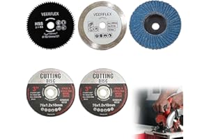 WANDERGO Disco de corte de 76 mm, 5 amoladora angular, discos para cortar metal, piedra, madera, plástico, molienda