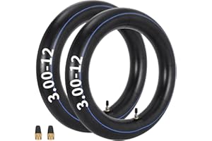 MTATCN Chambre à Air De 3.00-12 ET 80/100-12 pour,SSR, XR,110cc, 125cc, 90cc, DRZ110,QG-214, RFZ, JR80, RM50. Chambre à Air pour Moto Tout-Terrain, avec Valve TR4 Droite,Lot De 2 PièCes