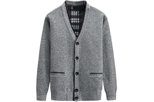 yuyungongsi Men's Cardigans with Buttons Classic Mens Cardigans for Men UK with Pockets Gentleman v Neck Mens Jumper Grey Black Knitted Sweatshirts Jumpers for Men UK