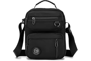 BAGZY Sacoche Homme Bandouliere Oxford Sacoche Homme Petit Sac a Main Sac Bandoulière Sacoche Tablette Pochette Epaule Besace de Voyage école Travail Sac Porté épaule Sport Bourse Pochette Cartable