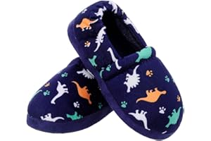 MIXIN Boys Slippers Toddler House Slippers Anti Slip Dinosaur Home Shoes for Little Kids
