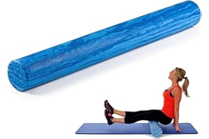 Physioworx Yoga and Pilates Roller - Medium Hardness, Textured for Tactile Feel - Lightweight Foam Roller Used by NHS Physios Daily - Excellent Back Massager (15 x 90cm)