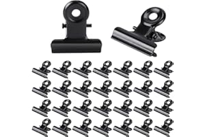 MOZEAT LENS 30 Stück Büroklammern Schwarz Kleine Metall klammern Scharnier Clips 22mm Papierklammern Mini Papiergeld Binder Klemmen für Fotos Büro Küche Hause