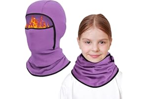 AYPOW Kinder Sturmhaube Winter 6-14, Multifunktional Winddicht Fleece Warm Skimaske Radfahren Gesichtsmaske unter dem Helm, Sturmmaske Mütze mit Halswärmer für Jungen Mädchen, Winter Outdoor Sport
