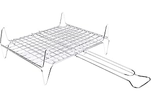 HOUSE COLLECTION Griglia barbecue, Graticola, Leggera, a conchiglia, acciaio, 27x37