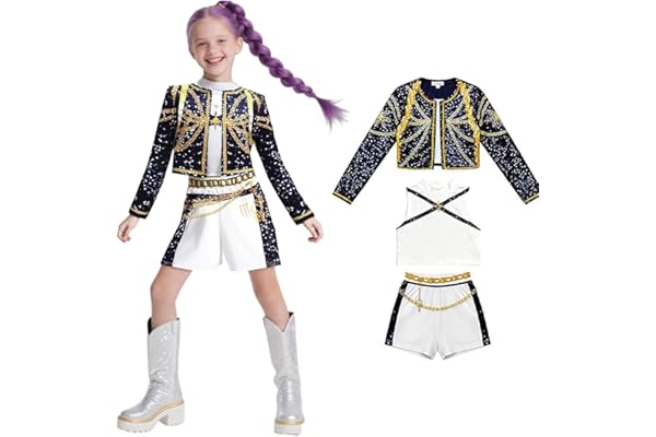 Efymosce Disfraz de Cosplay Hunters para Niña, Juegos de Demon Hunters Disfraz de Carnavals, Animes Cosplay Costume, Disfraces de Actuación Escénicas, para Halloween Carnavals Fiestas Cosplay