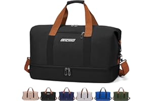 RUYI Torba sportowa i torba podróżna dla kobiet i mężczyzn – z kieszenią na buty i kieszenią na mokre buty, duża pojemność, lekka torba treningowa, wodoszczelna torba do pływania, na podróż, do uprawiania