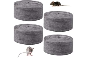 Saijer Lana d'Acciaio,4 PCS Grado 0000 Lana d'Acciaio Di Pulizia Paglietta Abrasiva Extra Fine Lana Acciaio Tessuto Di Riempimento Fibra Di Metallo per Lucidatura Legno Vetro Metallo Prevenire Topi