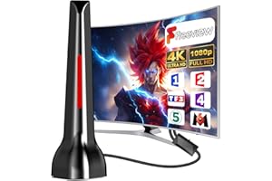 DTB TECH Antenne TV Intérieure Puissante TNT HD, 2024 Antenne récent Puissante amplificateur - Intérieure Réception Longue Portée à 360° 420km - Base magnétique Forte - pour Tous Les téléviseurs