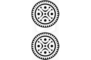 Artstickers 2 Unidades Pegatinas Estela Cántabra (Mod.3), Estelas de Barro. Varios tamaños a Elegir, para Coche o Moto (Negro, 18 x 18cm)