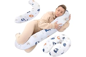 Totsy Baby Stillkissen XXL Seitenschläferkissen Schwangerschaftskissen Lagerungskissen - Baumwolle Pregnancy Pillow Erwachsene - 190 cm Regenbogen