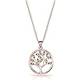 Philip Jones Rose Gold Plated Tree of Life Necklace Created with Zircondia® Crystals