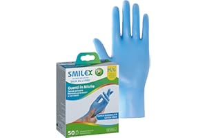 Bericah Smilex Skin Blue Pro - Guantes desechables de nitrilo, sin polvo, talla M/L, 50 unidades