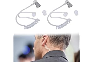 HALIT 2Pcs Ear Piece Headset Earpiece Agent, Security Earpiece, Spy Accessories, Secret Earpiece Costume Prop, Replacement Acoustic Tube for Radio Earpiece (Transparent)