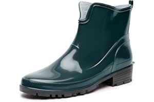 Ladeheid Bottes en Caoutchouc pour Femmes Courtes Bottines Imperméables Bottes de Pluie Élégantes et Confortables LA-930