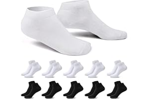 EKSHER Skarpetki męskie damskie zestaw 10 krótkich spodenek sportowych bawełna