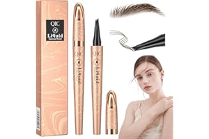 MOIUGULI Lapiz Cejas Waterproof, 3D Lapiz de Cejas Microblading Resistente al Agua y al Sudor Lapiz Cejas 4 Puntas Lápiz de Cejas Crea un Maquillaje Lápiz de Cejas Natural de Larga Duración Marrón Oscuro