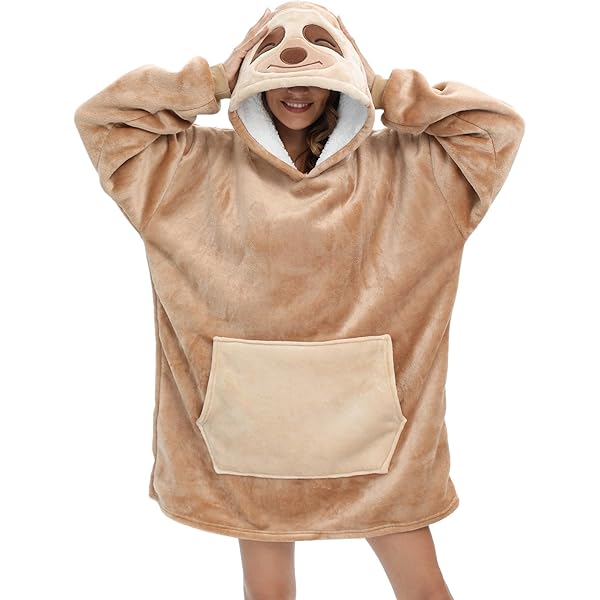 EHEYCIGA Felpa Coperta Con Cappuccio Gigante, Coperta Indossabile Calda E Morbida, Blanket Hoodie Adatta Per Donne, Uomini, Adulti, Adolescenti, 92x150cm, Grigio Scuro - Foto 8