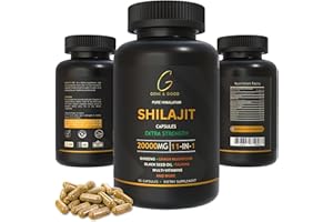Gene & Good® Shilajit Capsules - Pure Himalayan Shilajit with 70% Fulvic Acid, 85+ Essential Minerals, Immune System Booster - Natural Himalayan Shilajit Mineral Supplements, 90 Capsules