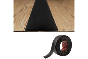 ZAYEJOD Bande de Transition Plate 2mm épaisseur PVC,5cm Large Bande de Seuil Fine Autoadhésive Barre de Seuil Souple Barre de Sol Baguette Seuil de Porte Profilé de Transition Joindre Espaces de Sol,2M Noir