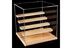 ACRLIE Vitrine pour Collection, 5 Niveaux Vitrine Acrylique Rangement pour Figurine Object Mange, Transparent Boite Plexiglas Presentoir, Comptoir Meuble Vitrine avec et Bande Lumineuse