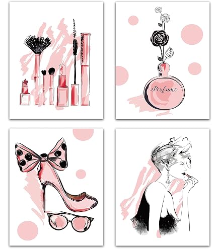 Coquette Room Decor Set 6 Poster Estetici Preppy | Stampe Artistiche Da Parete Rosa 20x25 Cm | Decorazione Cameretta E Dormitorio
