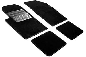 MTM Bali Set di 4 Tappetini per auto in Moquette Universali con Battitacco in Gomma