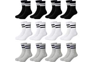 Jeayita 12 Parr Socken Jungen & Mädchen Kinder Baumwolle Kindersocken Sportsocken Tennissocken Schulkind Socken