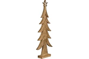 ‎EGLO LIVING EGLO LIVING Deko Baum Baliguian, Weihnachtsdeko groß, Bodendeko Wohnzimmer, Dekofigur Weihnachten, Adventsdeko aus Holz in Natur und Metall in Silber, 62,5 x 25 cm