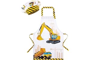 WERNNSAI Conjunto de Delantales y Gorro de Chef para Niños Conjunto de Delantales de Arte para Niños Bata