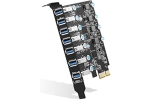 IDEAPRO 7-Port PCI-E to USB 3.0 PCI Express Expansion Card PCIe Card Super Speed Up to 5Gbps, No extra Power Connector for Desktops Windows XP/Vista/7/8/10 (7 Ports)