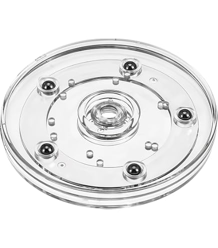 Kepfire 25 cm acrilico Lazy Susan giradischi trasparente organizzatore cuscinetto girevole display base cucina dispensa decorazione spezie torta rack