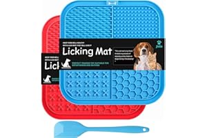 JISILE Leckmatte für Hunde & Katzen, 2er-Pack, Slow Feeder Lick Pat mit rutschfestem Design, Futtermatte Angstlinderung mit Saugnäpfen für Butterfutter, Joghurt, Erdnüsse, Training, Beruhigungsmatte