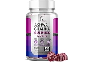SASH VITALITY Ashwagandha Gummies - 1200mg - 150 Gummies - Relax and Focus - with 5% Withanoloides - UK Made (Natural Raspberry Flavour) - High Potency. Restore - UK Made - Anxiety and Mood Support