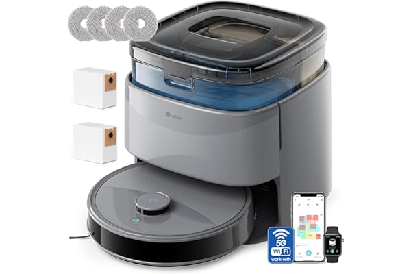 Lefant M3 Max Robot Aspirateur Laveur 20 000 Pa, Station Multifonctionnelle, Double Serpillière Rotative 200 TR/Min & Relevable 9mm, Navigation dToF, Évitement d'obstacles PSD, 220min