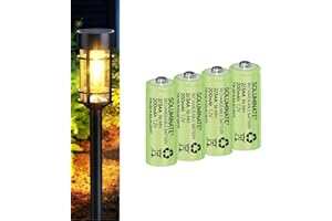 Soluminate Rechargeable 2/3AAA Solar Light Batteries for Garden Solar Lights Latest 1.2V NiMH Technology (2-3AAA, 2/3HR03, Two-Thirds-AAA 29.5mm x 10mm) [4-Pack]