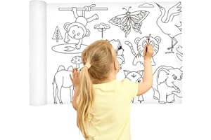 BAOK Poster géant à colorier - Grand coloriage Continu - Ensemble d'autocollants muraux à colorier pour Cadeau, activité Voyage Parfaite pour Les Enfants 3 Ans et Plus