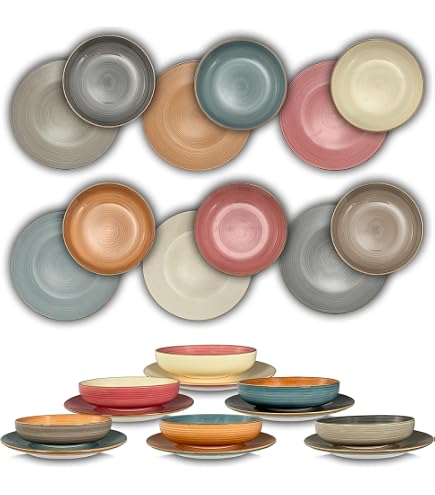 H&h Servizio Tavola 18 Pièces Casa Amor - Service Assiettes Porcelaine Noël