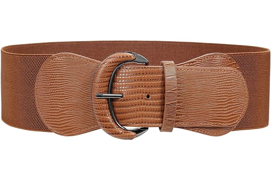 JASGOOD Women Stretchy Wide Waist Belt for Dress Ladies Elastic Belt Hook Buckle for Costume